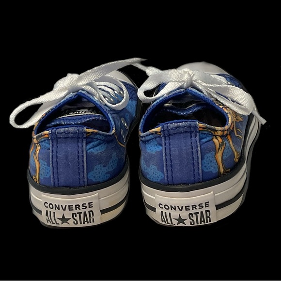 Chuck Taylor All Star Dino's Beach Party Lo Top Junior Sz 12 Blue gold Dinosaur - Picture 6 of 15